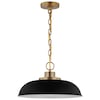 Nuvo Colony 1-Light Small Pendant Matte Black with Burnished Brass 60/7481